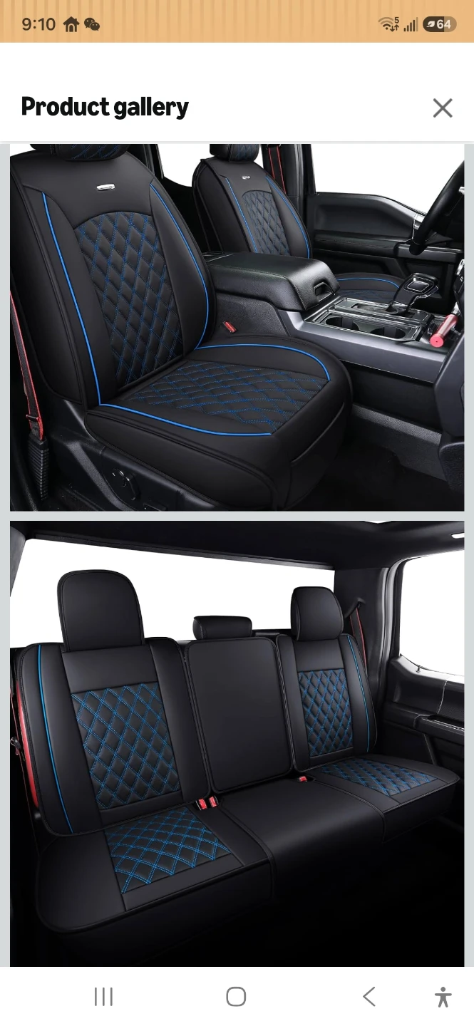 Ford F150 Seat Covers (Black/Blue) full set - photo 4