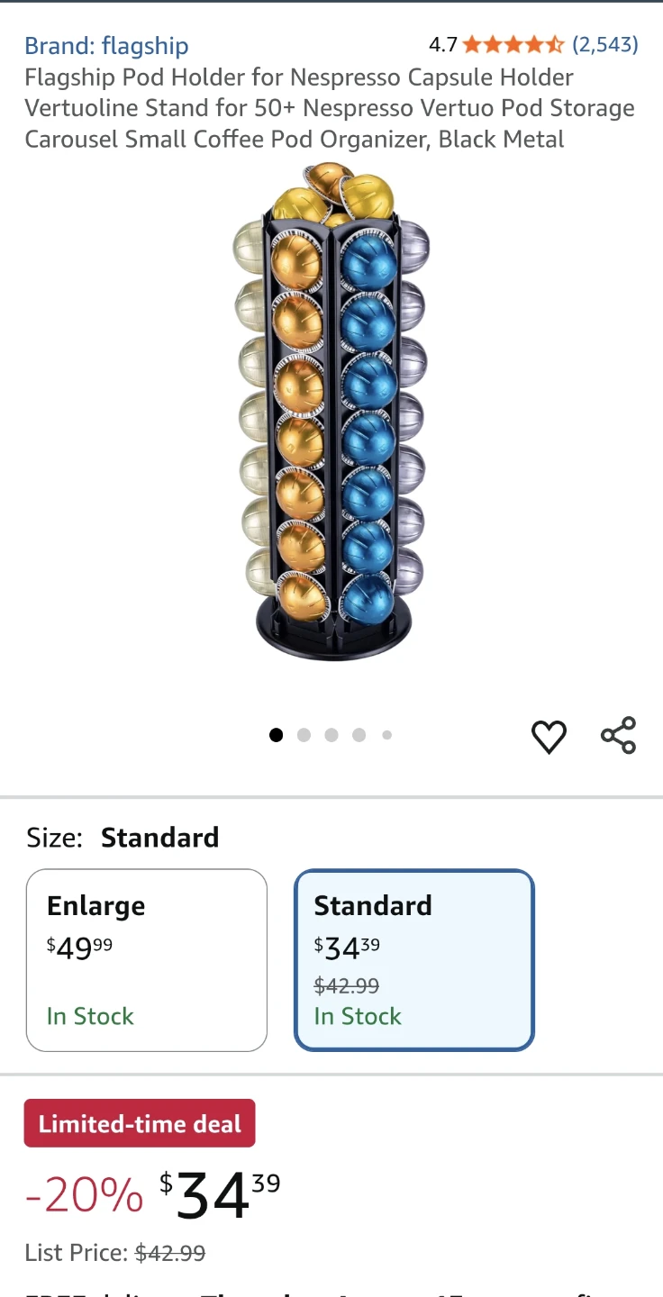 Nespresso Vertuo Pod Holder Carousel
