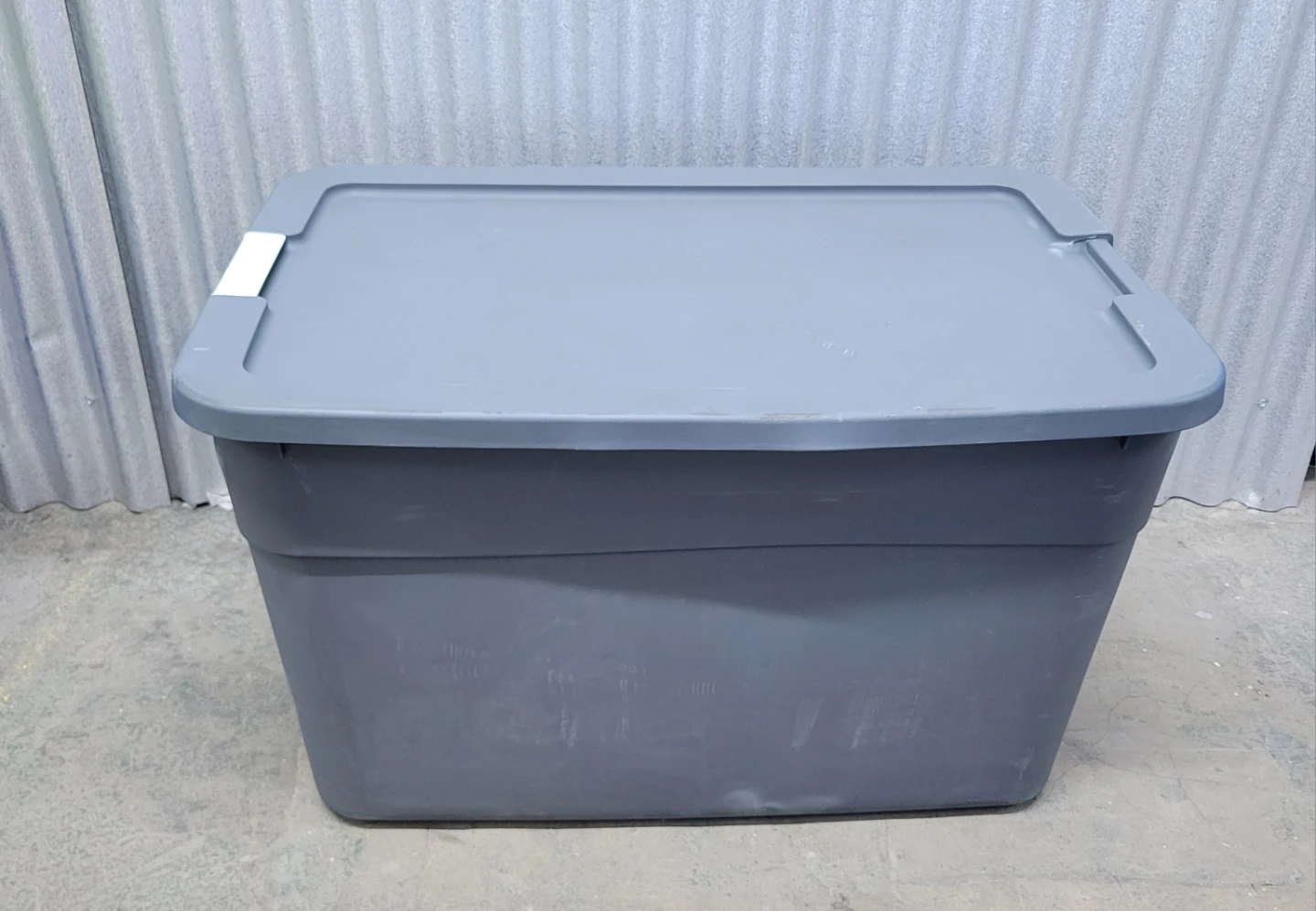 Gray Plastic BIG Storage Bin with Lid