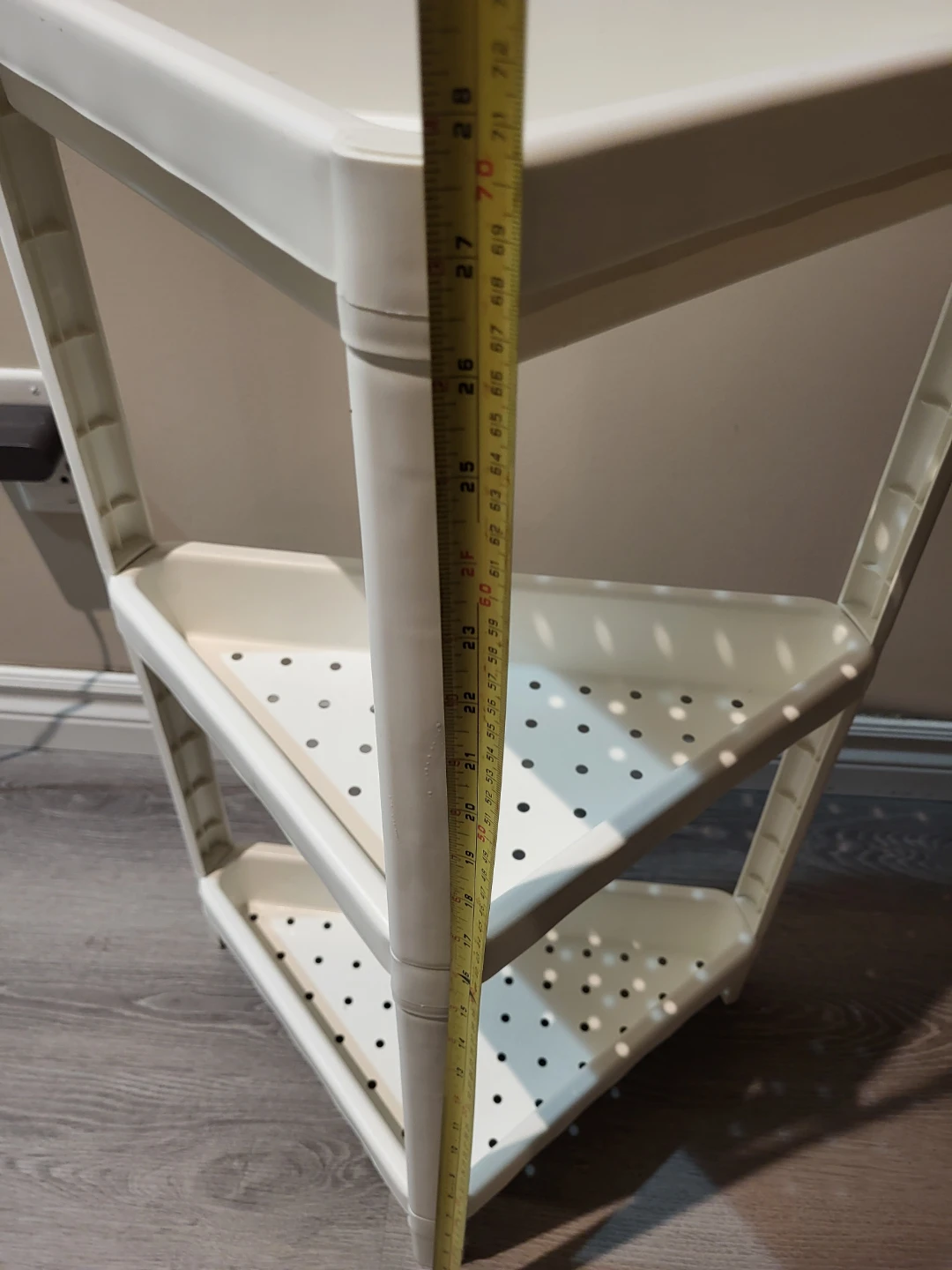 White 3-Tier Ikea Vesken Corner Shelf - photo 5