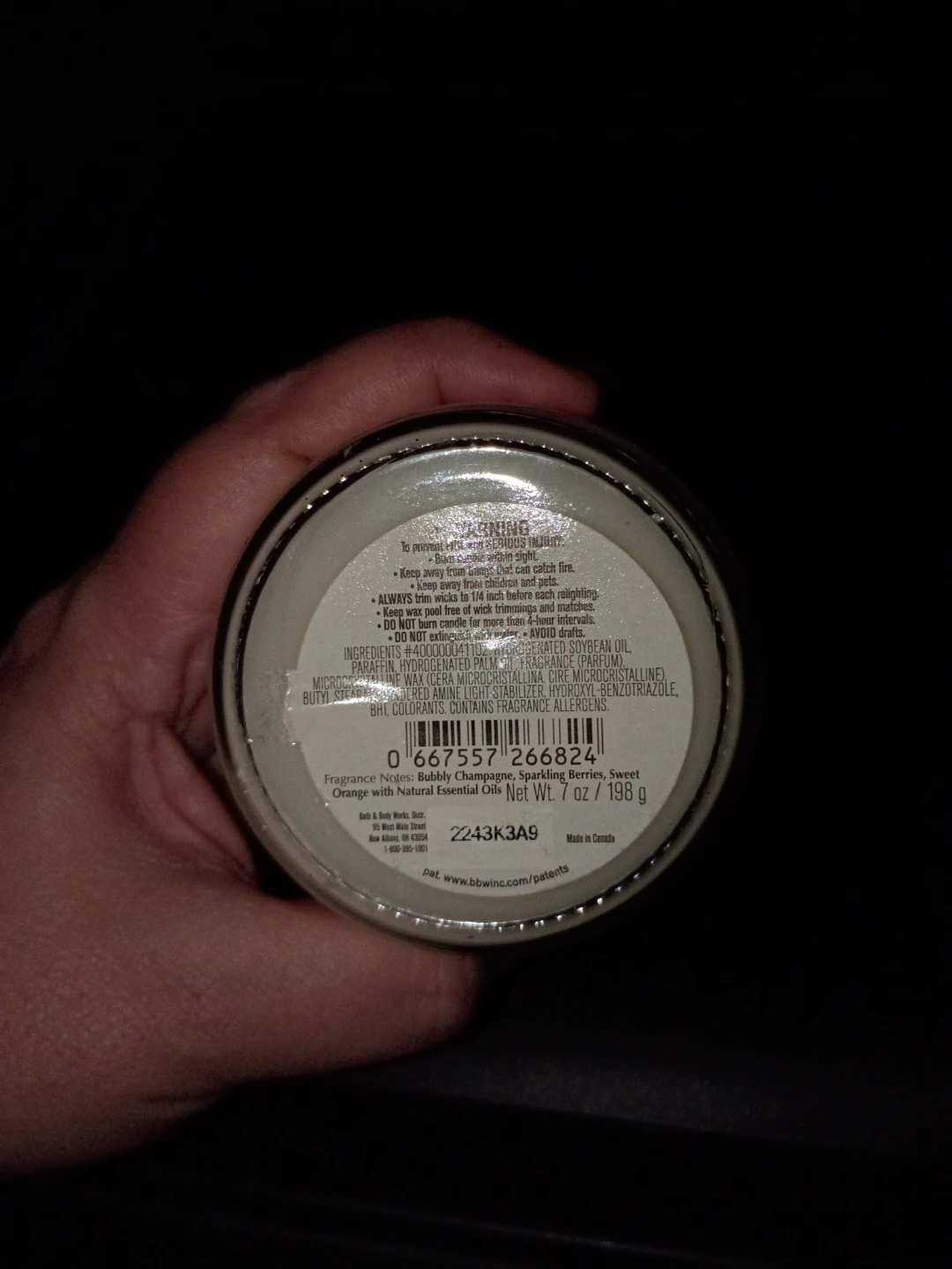 Bath & Body Works Champagne Toast Scented Candle 7 oz - photo 2