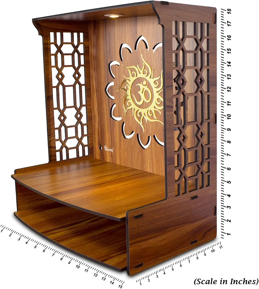 Wooden Mandir with Om Symbol - photo 3