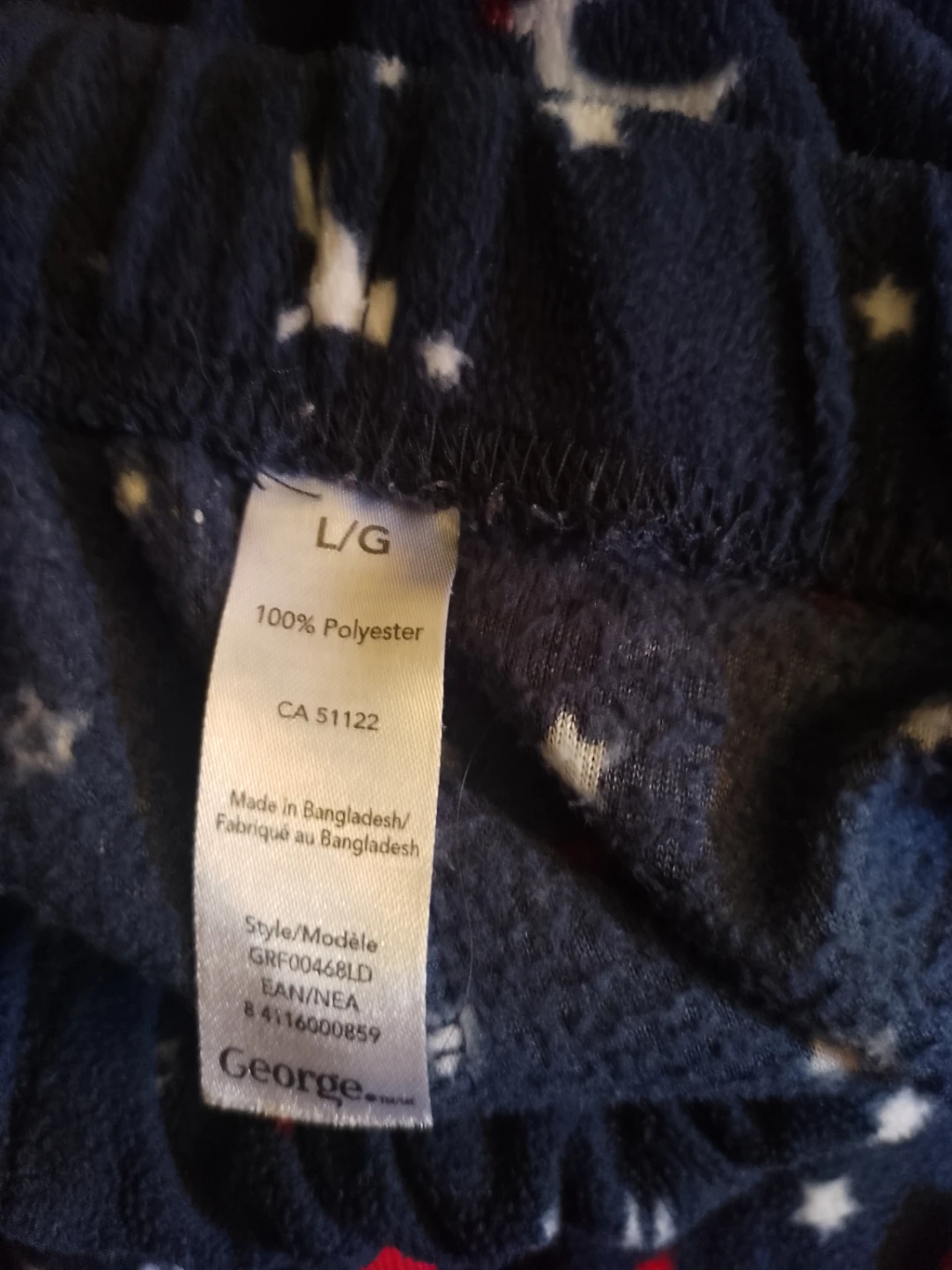 George. Fleece Pajama Pants L/G Navy Deer & Stars - photo 2