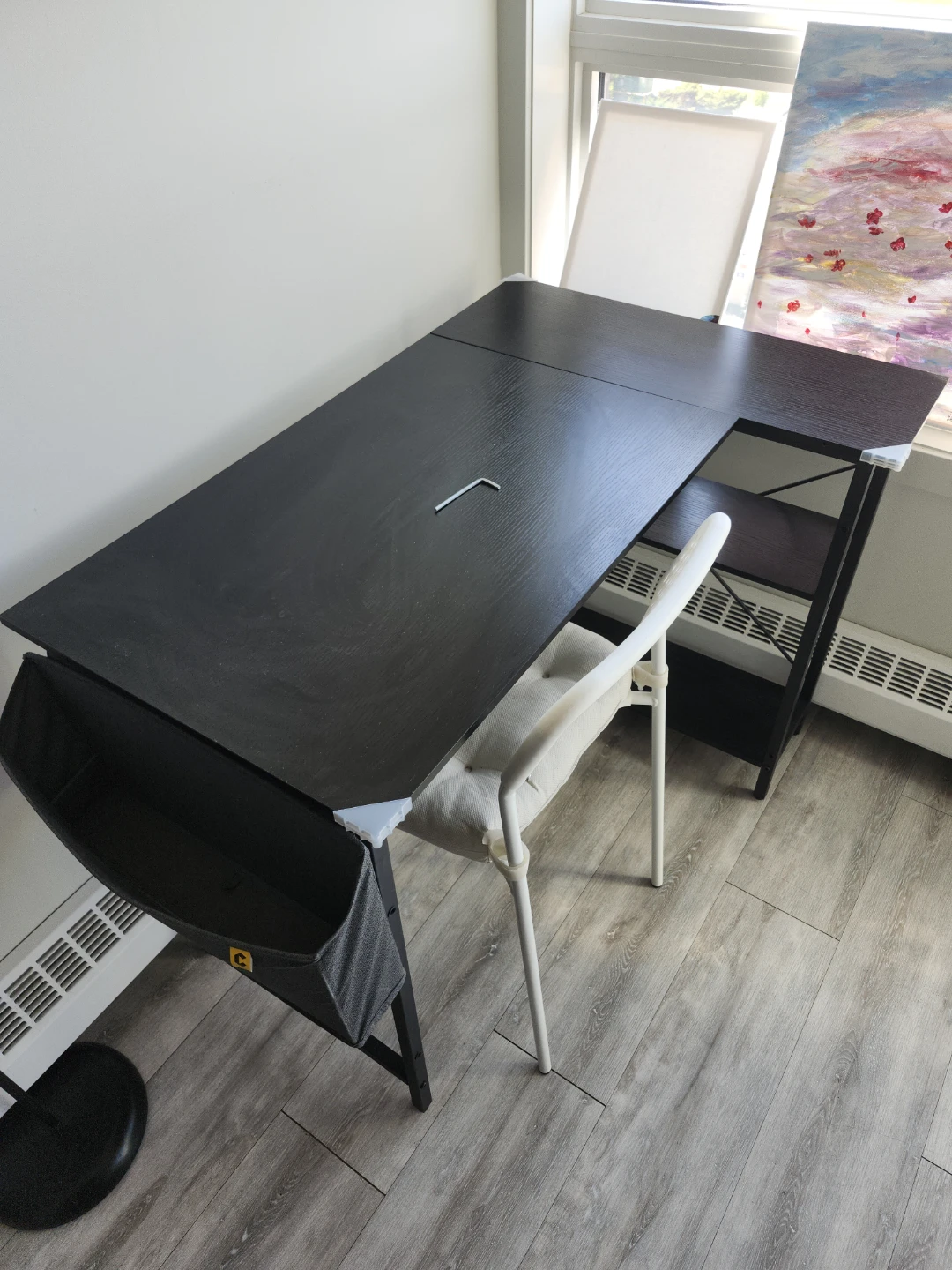 Black L-Shaped Computer Desk with Shelves - photo 5
