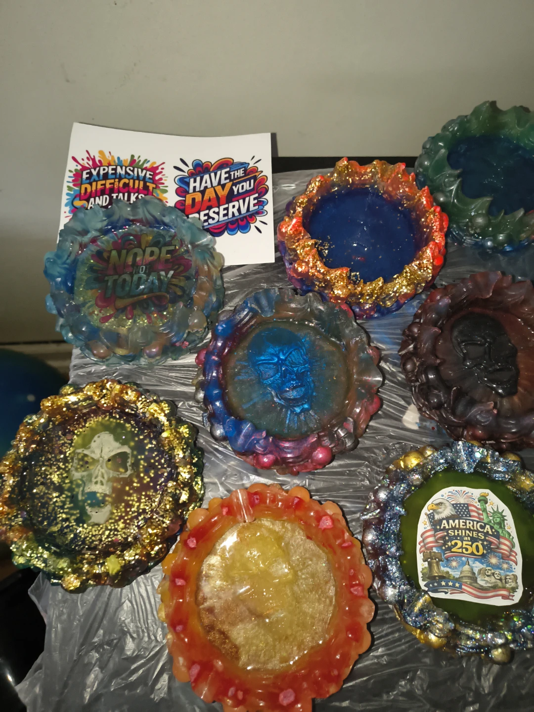 Handmade Resin Ashtrays (Various Designs) - photo 2