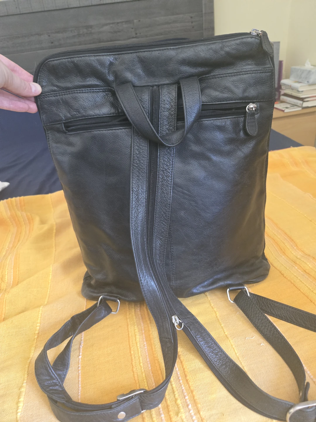Black Leather Backpack Purse - photo 3