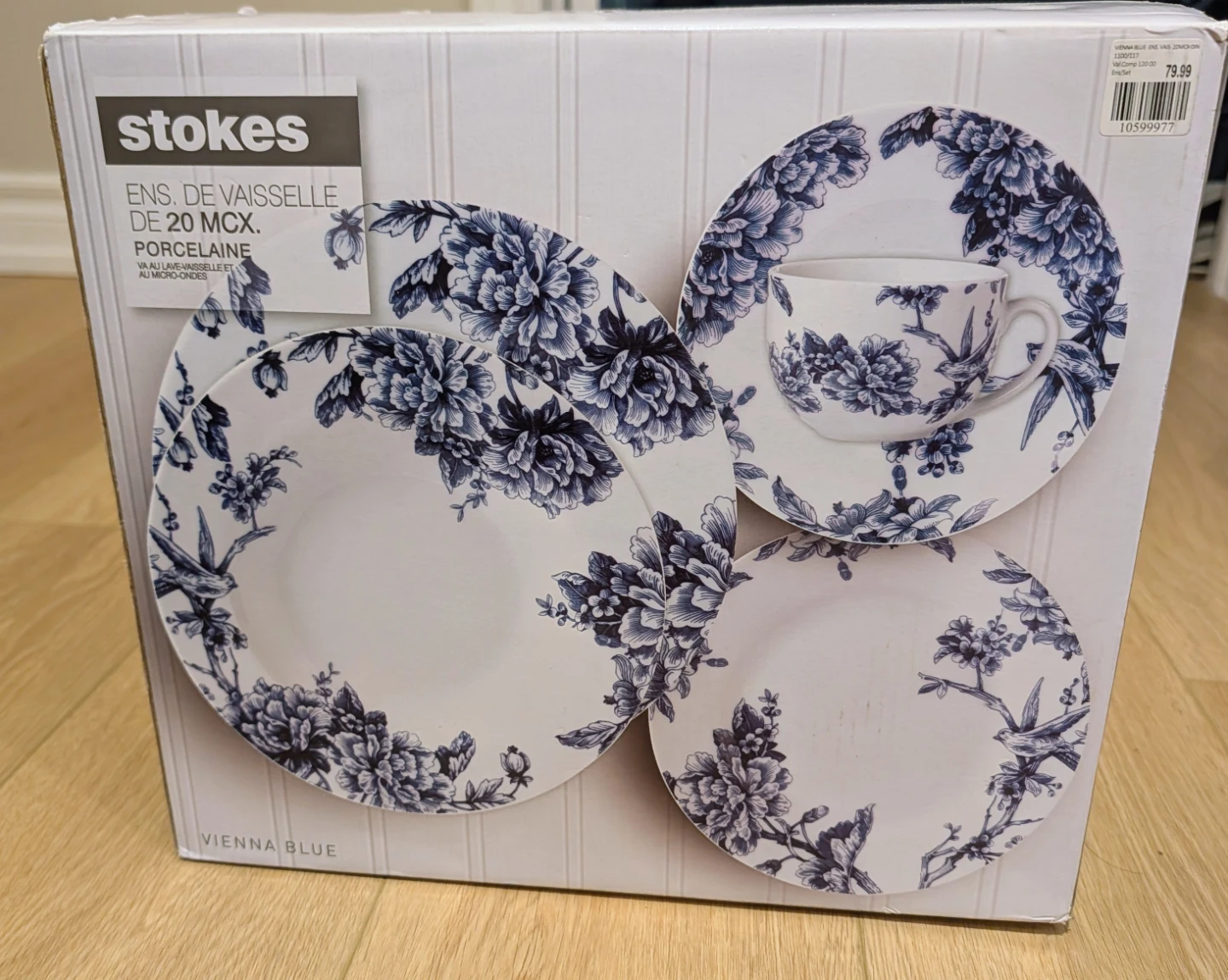 Stokes 20 Piece Dinnerware Set - Vienna Blue Porcelain