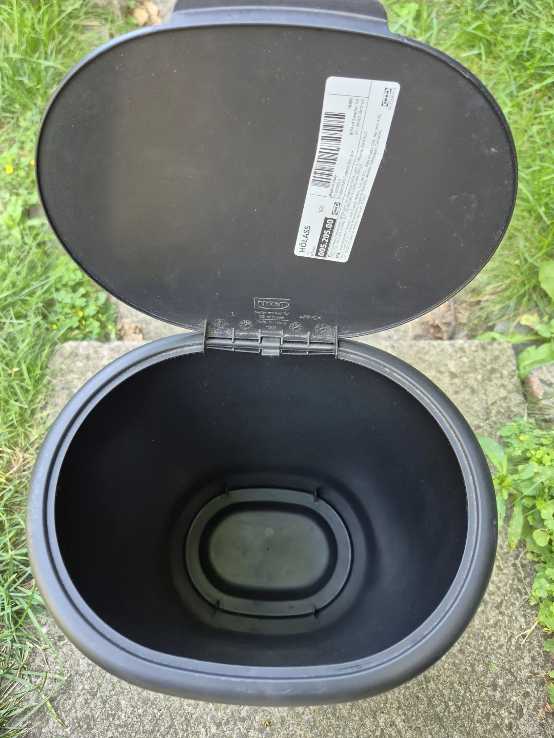 IKEA HÖLASS Black Trash Can with Lid - photo 2