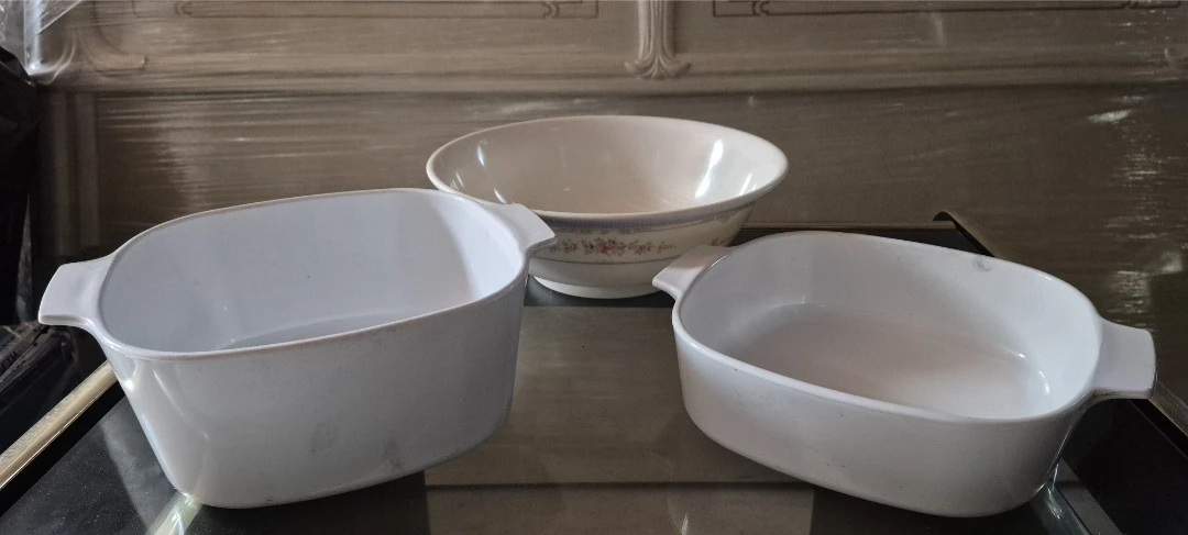 Set of 3 White Serving Dishes