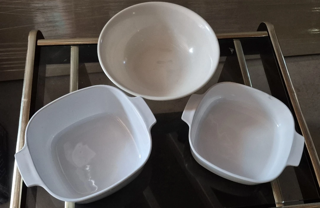 Set of 3 White Serving Dishes - photo 2
