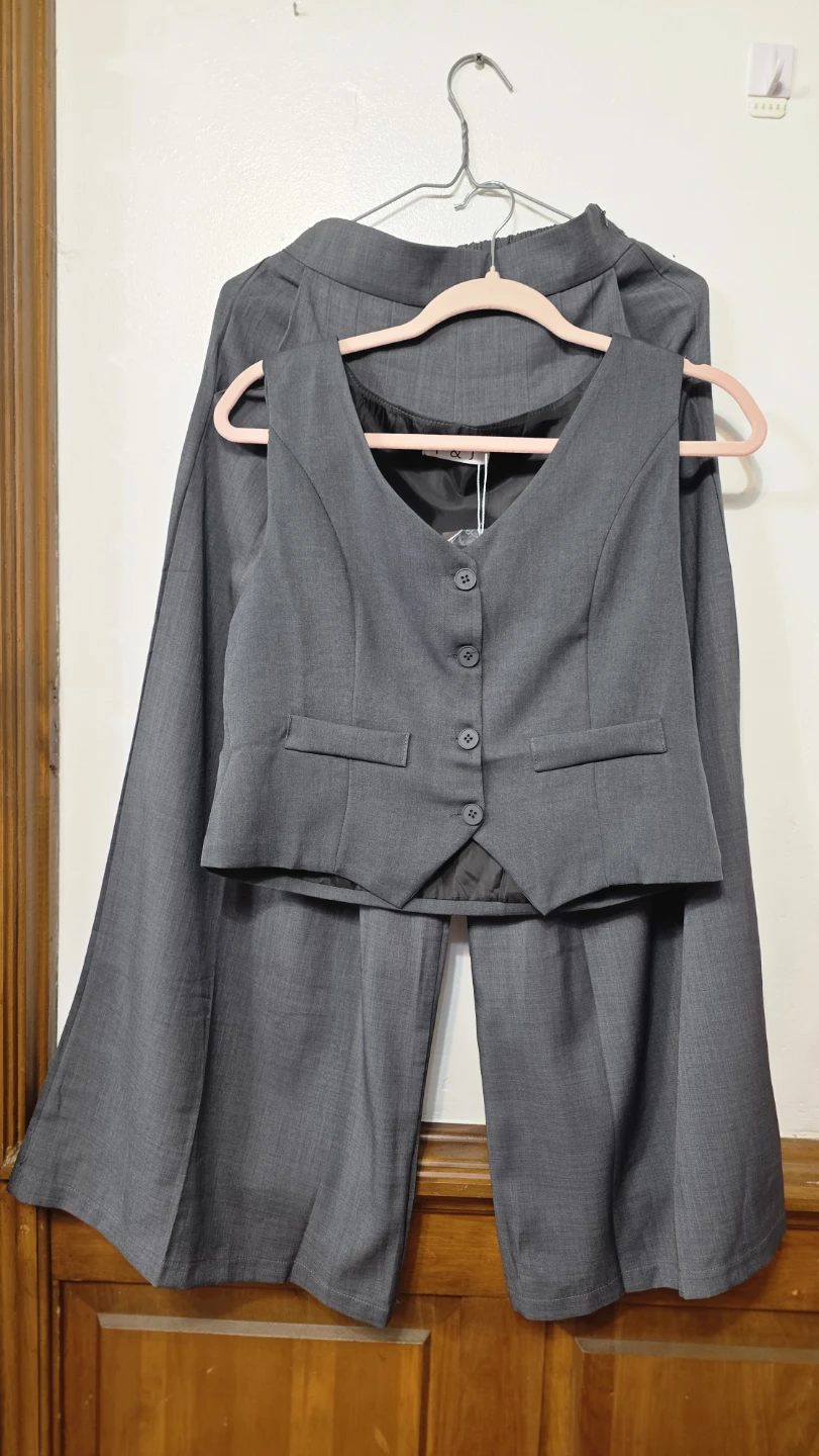 Grey Vest and Pants Set
