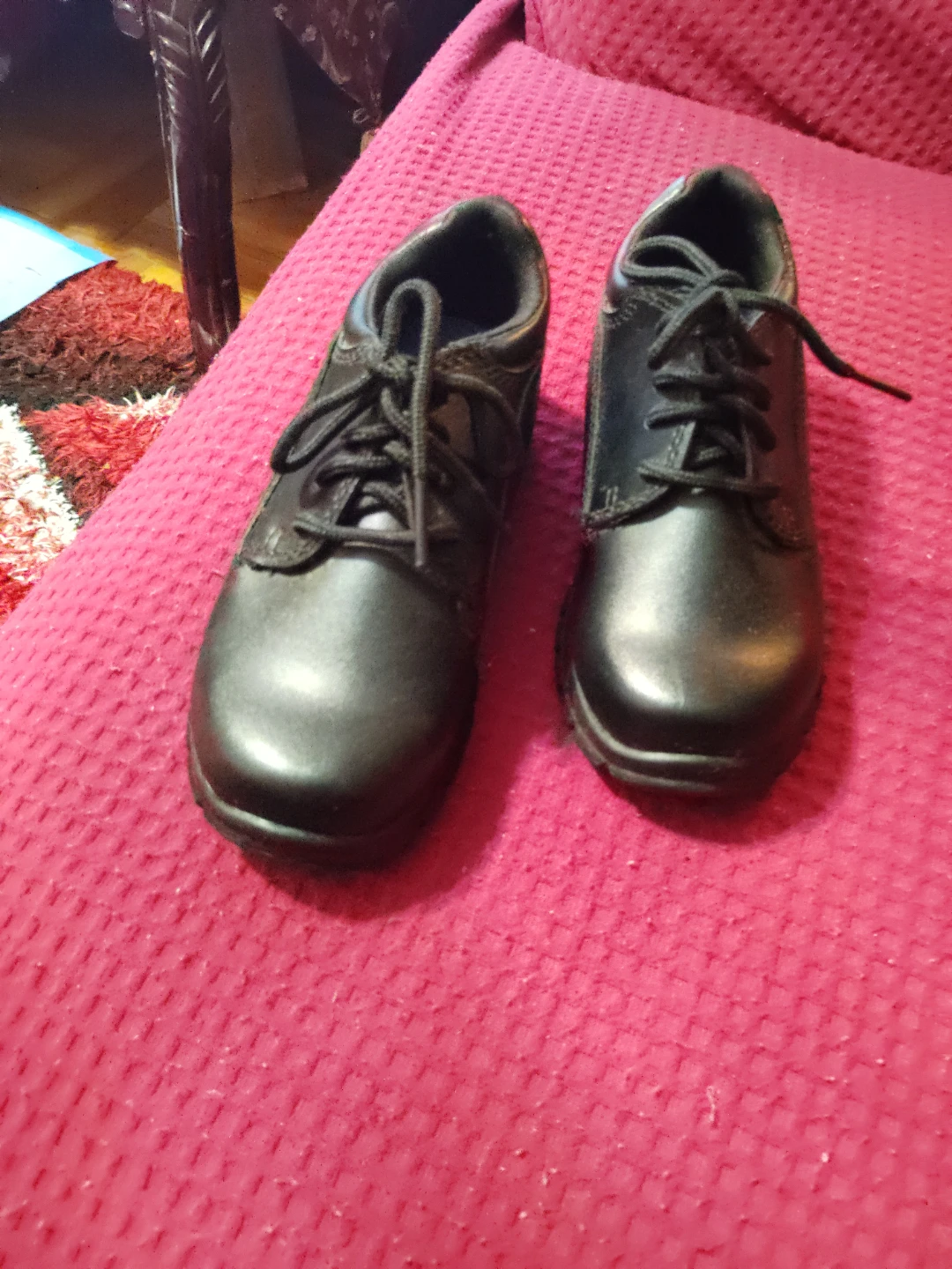 Boys Black Leather Lace-Up Oxford Shoes