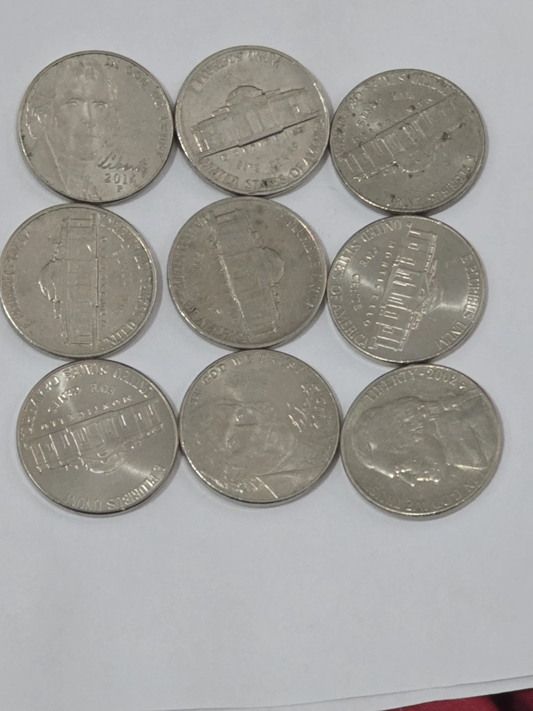 9 US Nickels