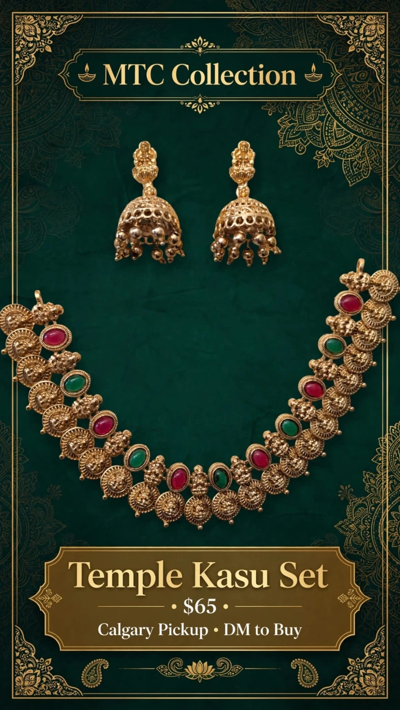 Gold Tone Necklace and Earrings Set with Red and Green Stones - photo 2