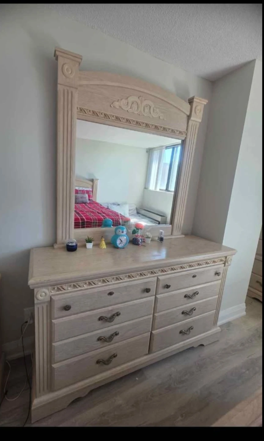 Light Wood Dresser with Mirror