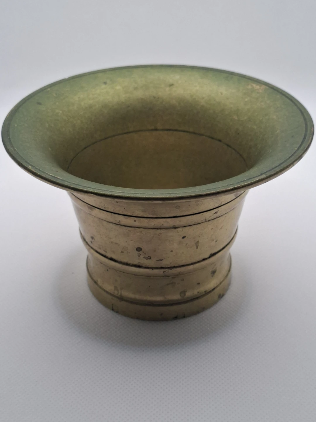 Antique Brass Mortar and Pestle Set Stamped JCR 3 - photo 5