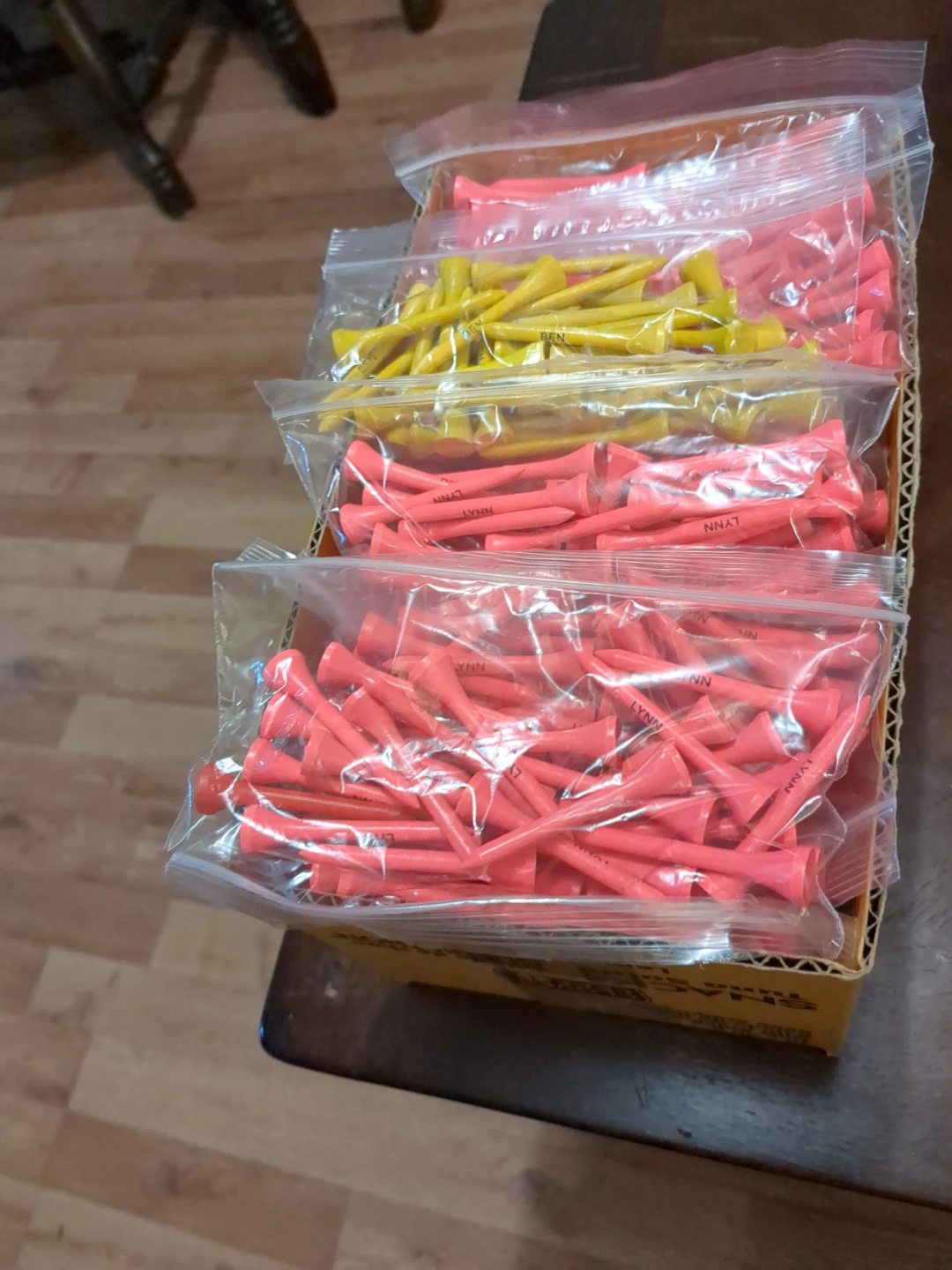 Wood Golf Tees 2 Bags For $3! 26 Tees Per Bag!