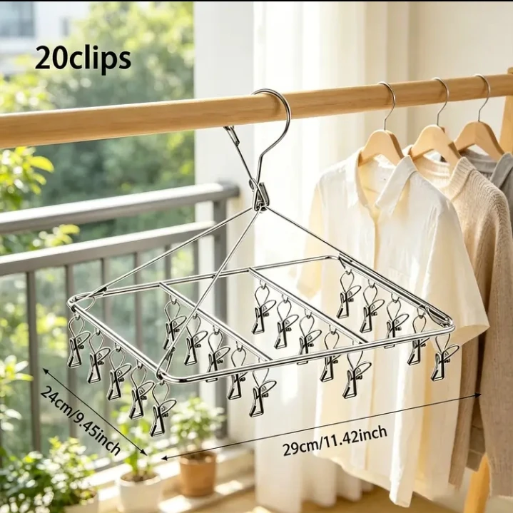 (BRAND NEW) 20 Clip Stainless Steel Drying Rack - photo 3