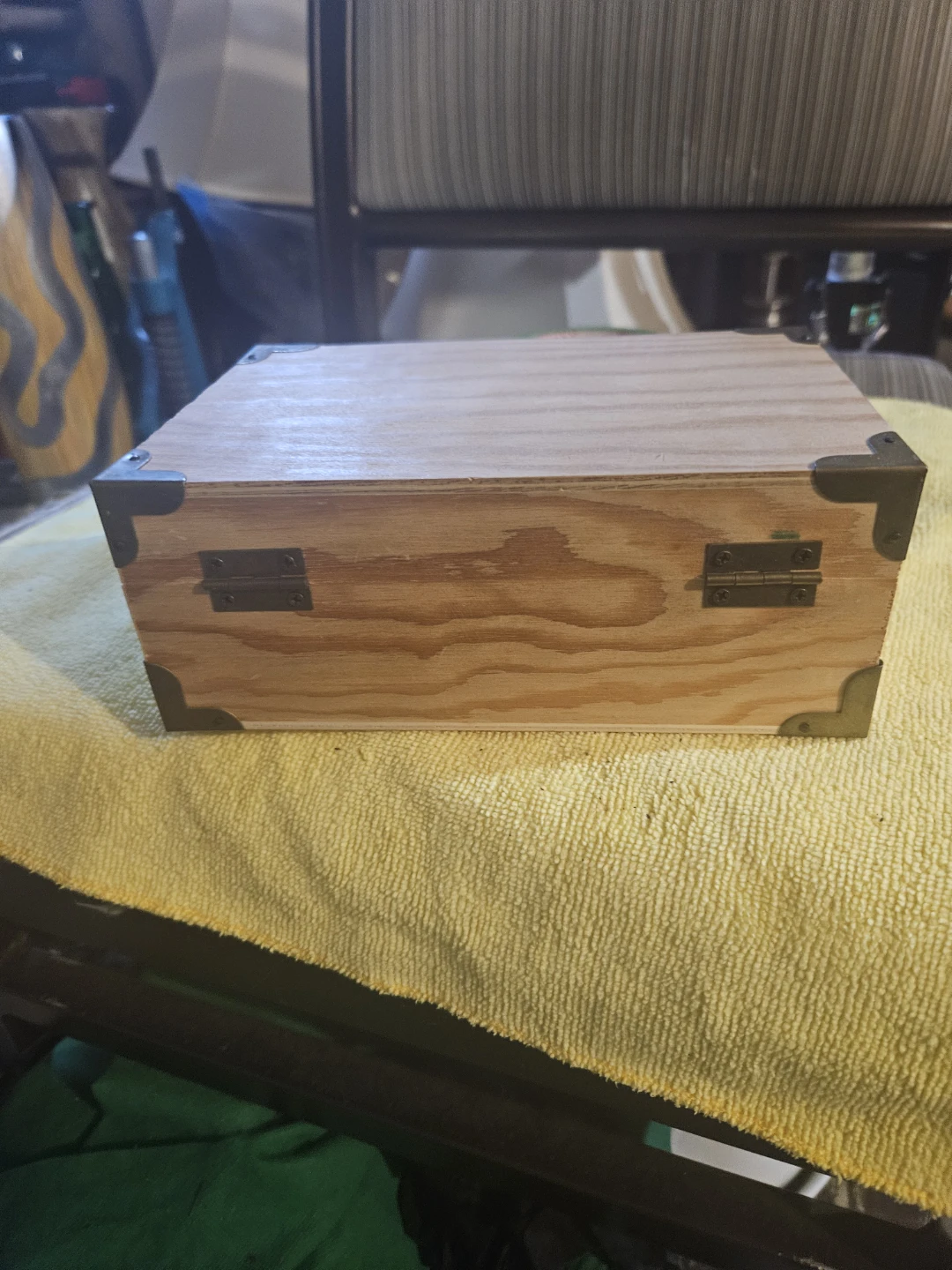 Wooden Storage Box with Handle and Clasps - photo 4