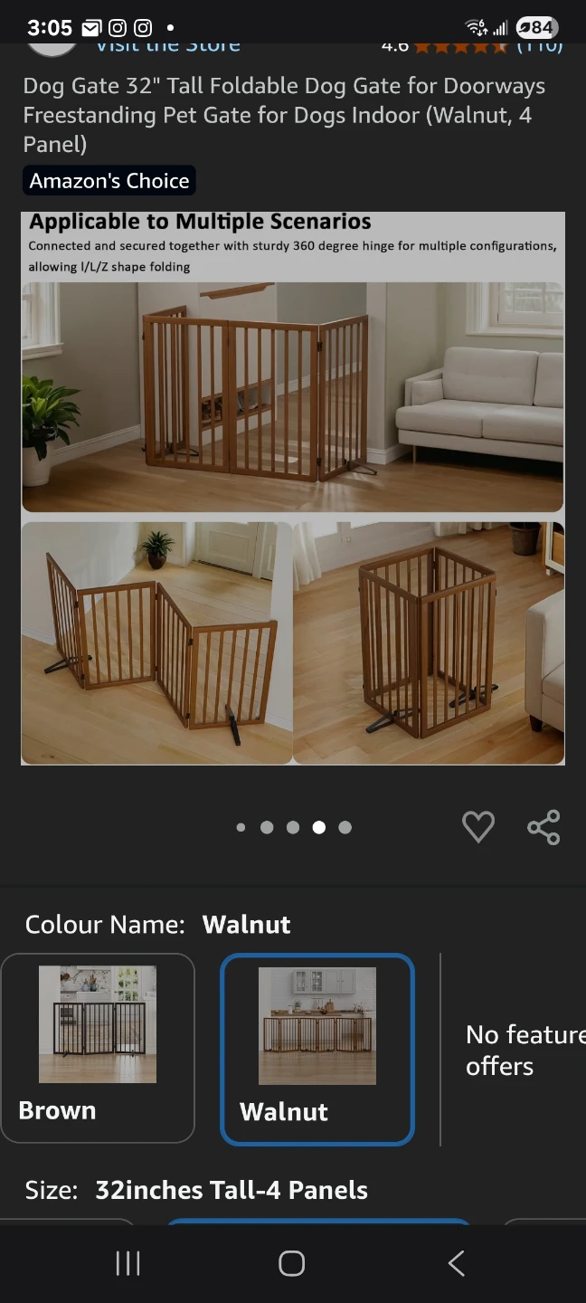 Free Standing Wooden Dog Gate 32" high - photo 5