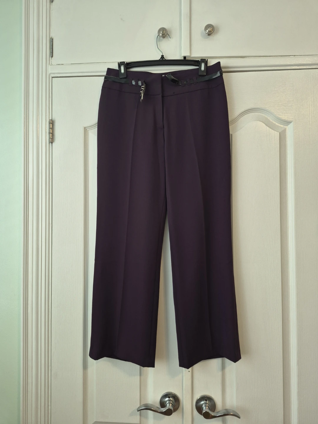 TUZZI Dark Purple Wide-Leg Dress Pants Size 8