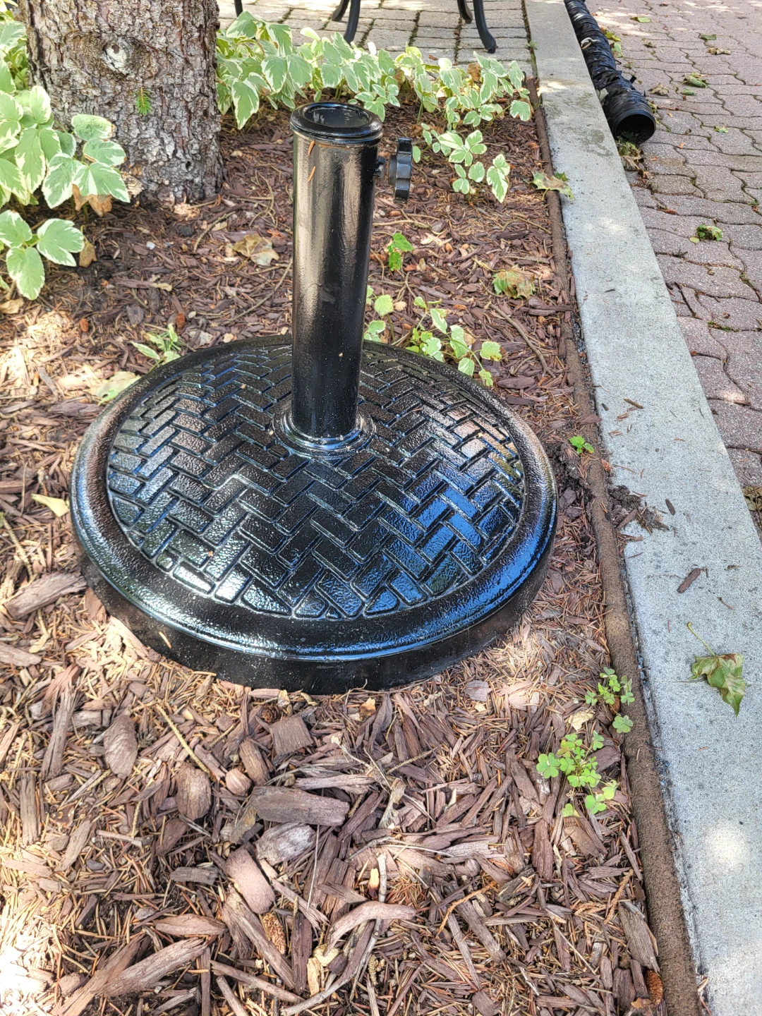 Black Umbrella Cast Iron  Base Stand