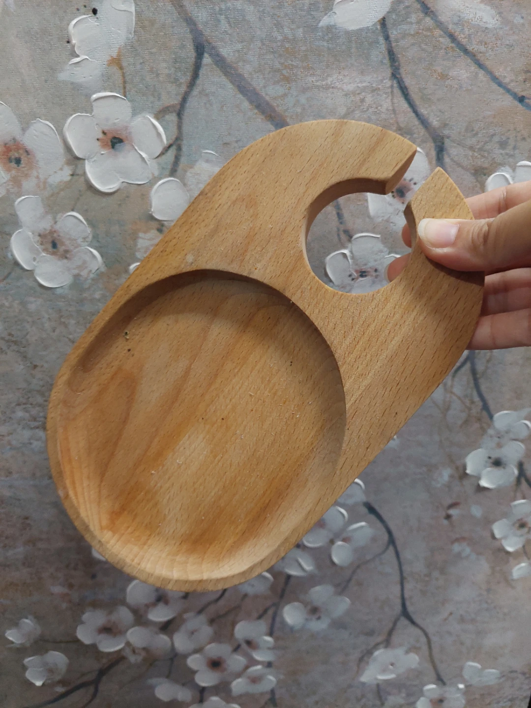 Wooden Snack Plate or Cup Holder