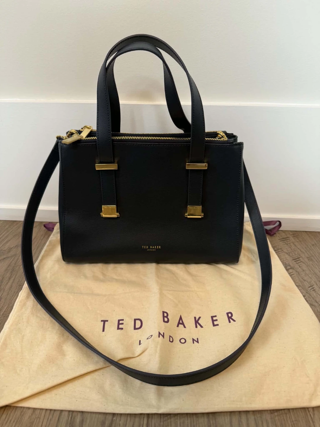 Ted Baker London Blue Leather Tote Handbag