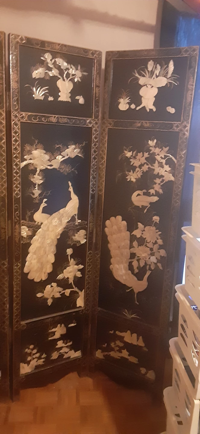 Decorative folding screen with peacocks - photo 2