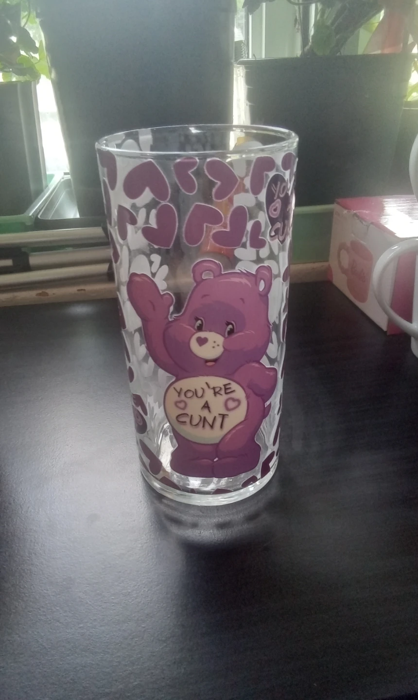 Flower vase  with hearts and bear design