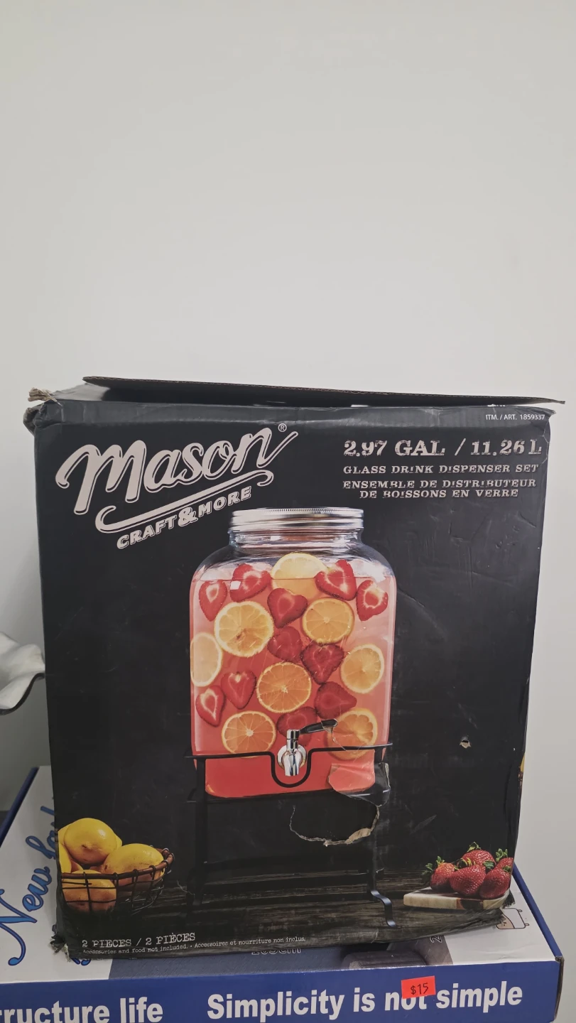 Mason Craft & More Glass Drink Dispenser Set - 2.97 Gal