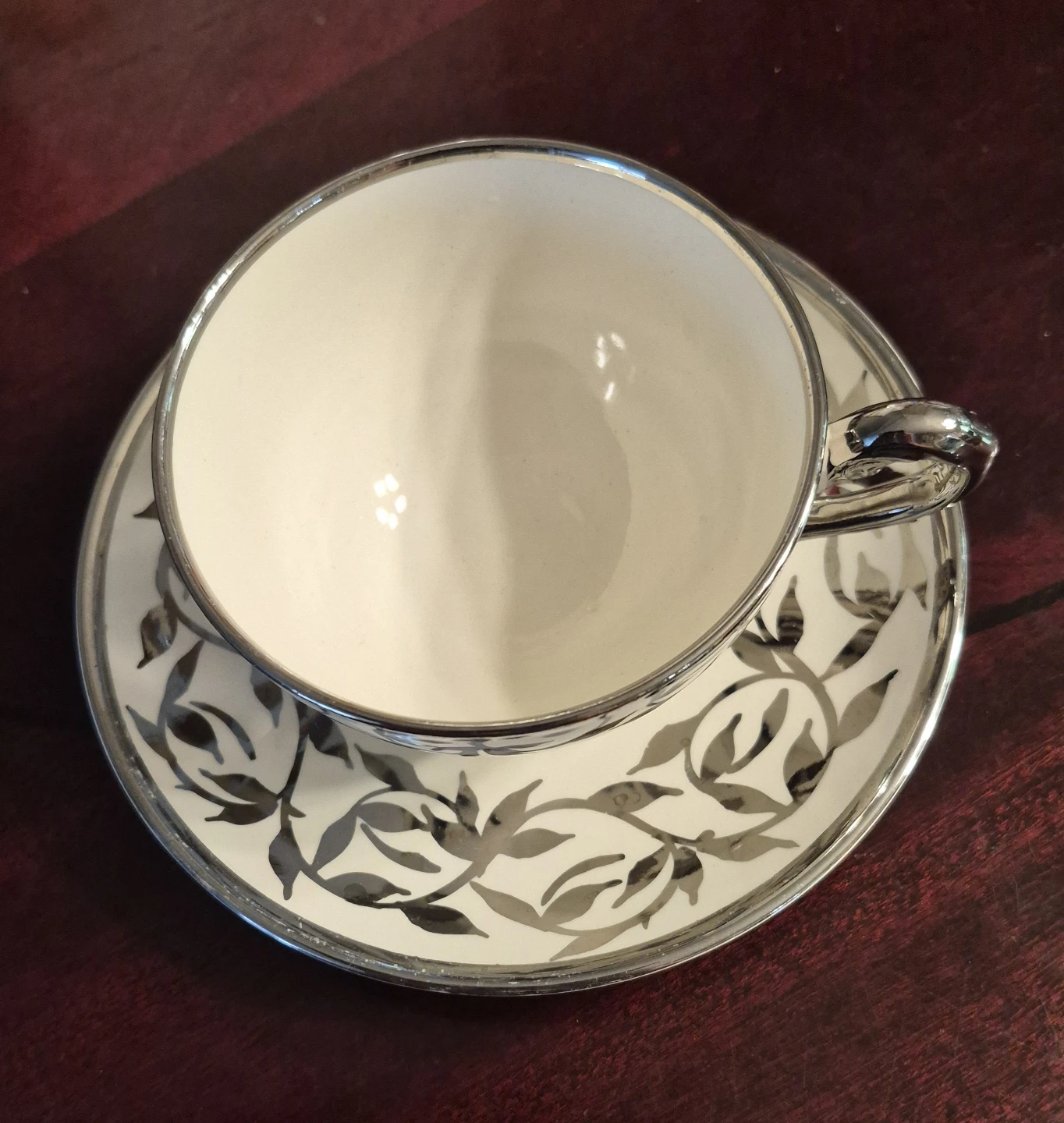 Vintage Myott Old Silver Luster Cup and Saucer Set