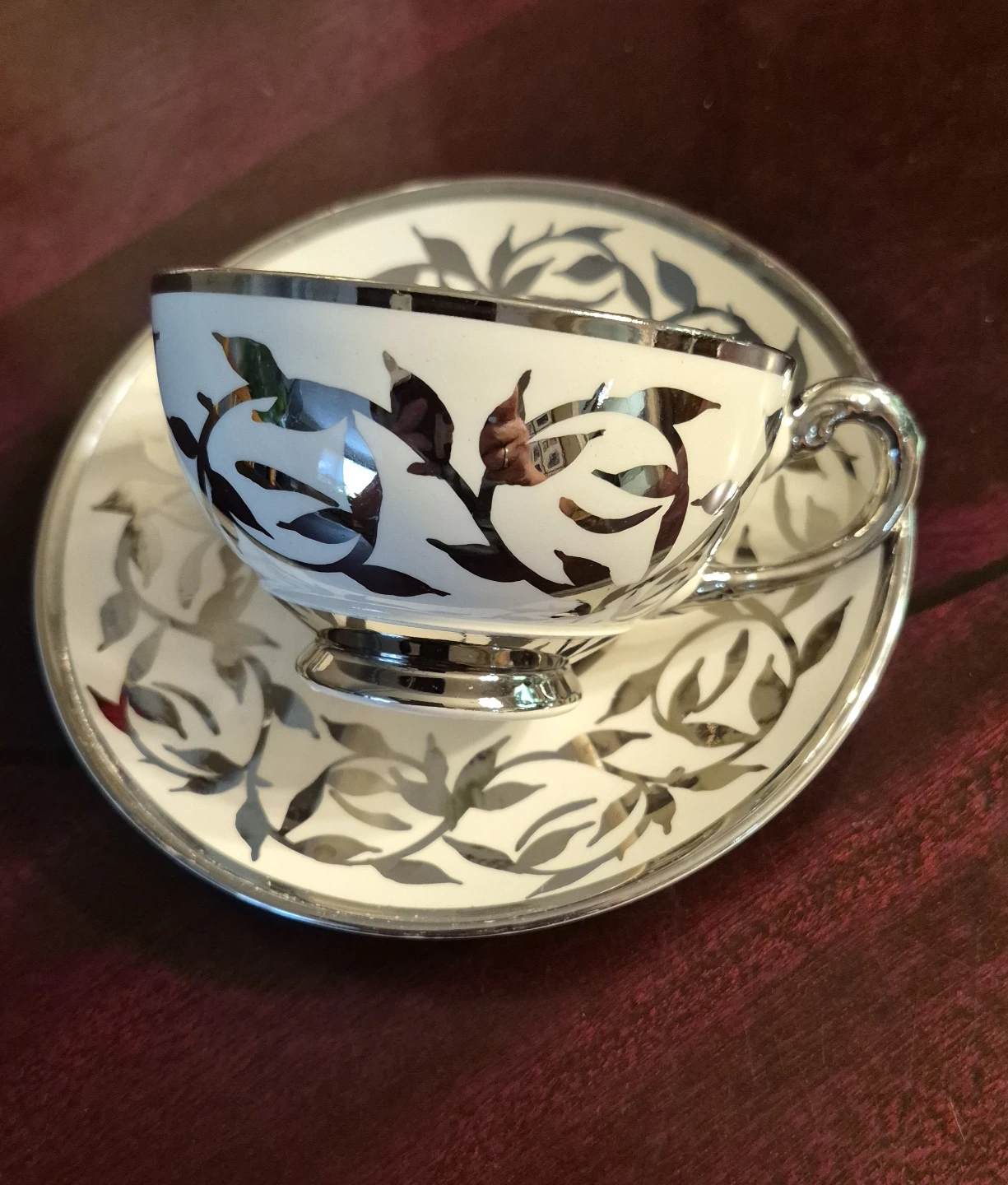 Vintage Myott Old Silver Luster Cup and Saucer Set - photo 2