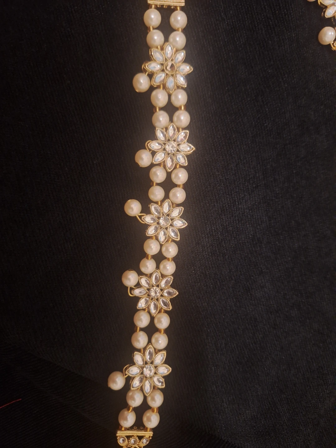 Pearl and Crystal Flower Jewellery Set - photo 3