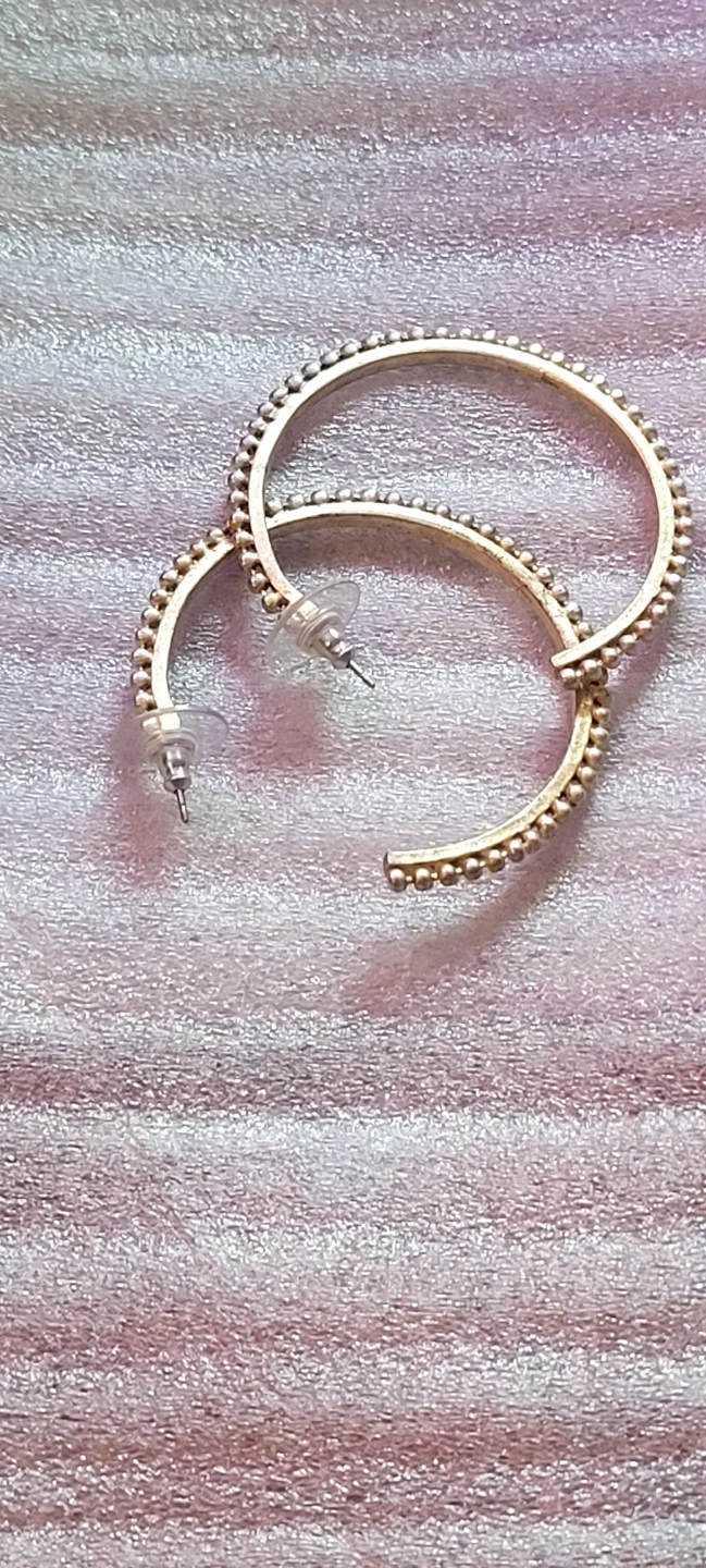 Silver bead hoop earrings - photo 5