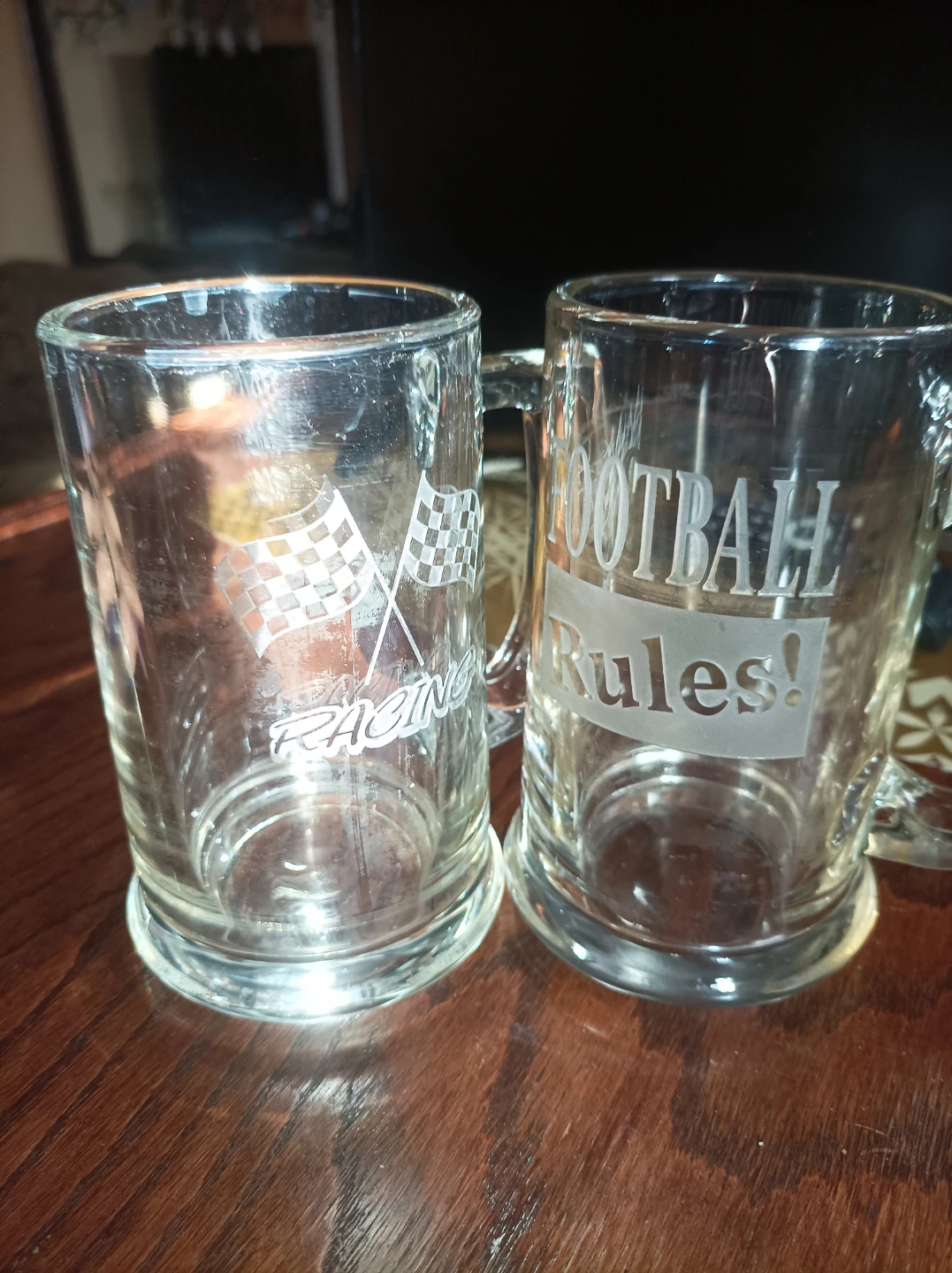 Set of 2 Beer Mugs - Football Rules & Racing