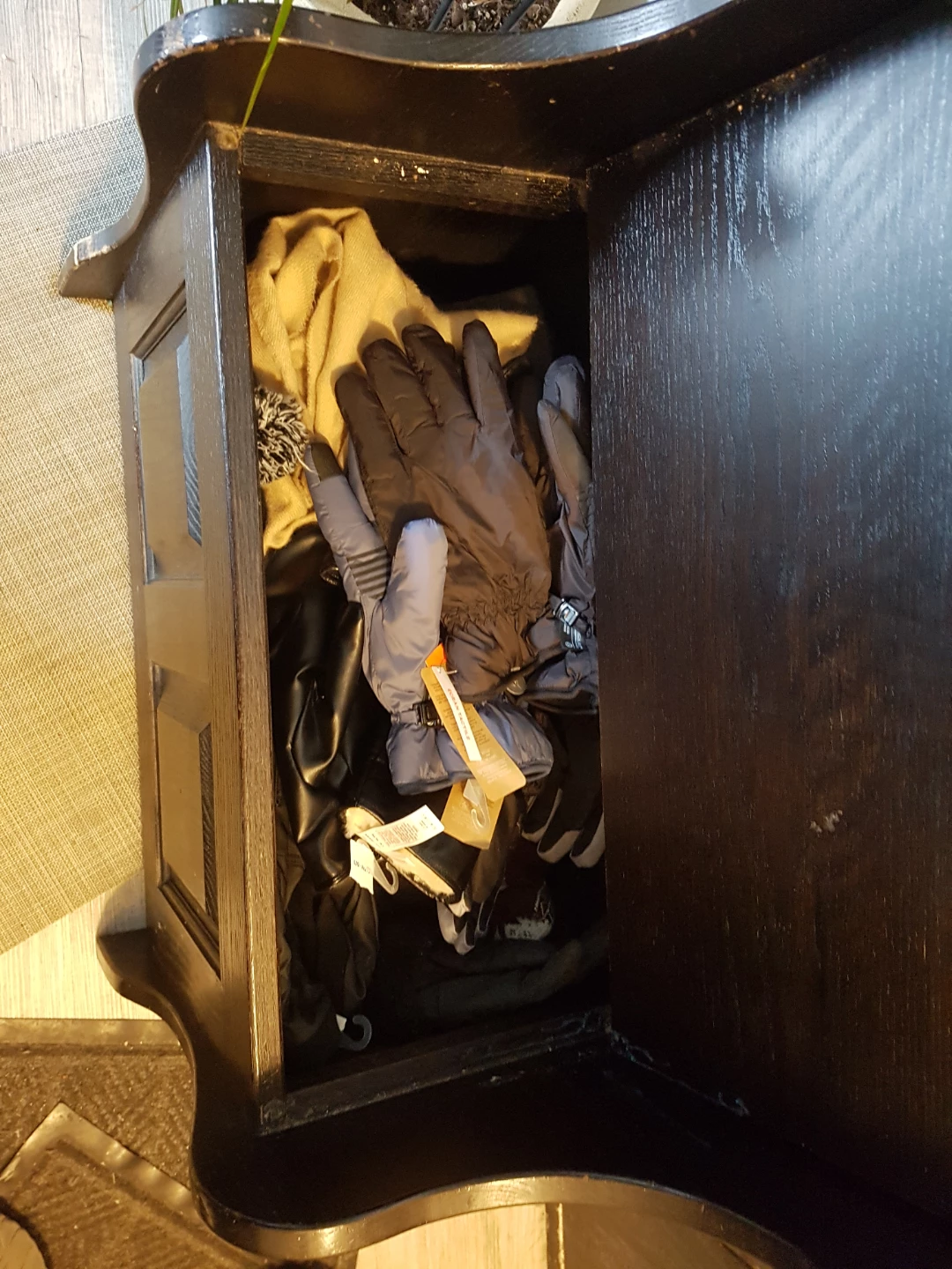Dark Wood Storage Bench - photo 3