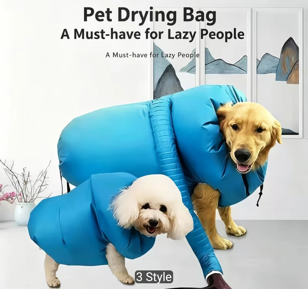 Blue Pet Drying Bag - Medium