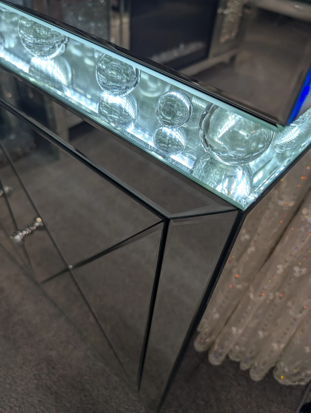 Mirrored Accent Cabinet with LED Lights