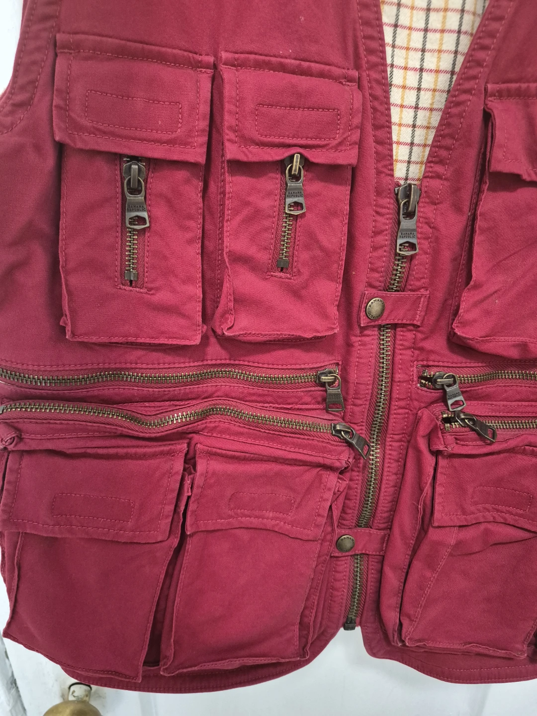 Banana Republic Red Multi-Pocket Utility Vest Size S - photo 3
