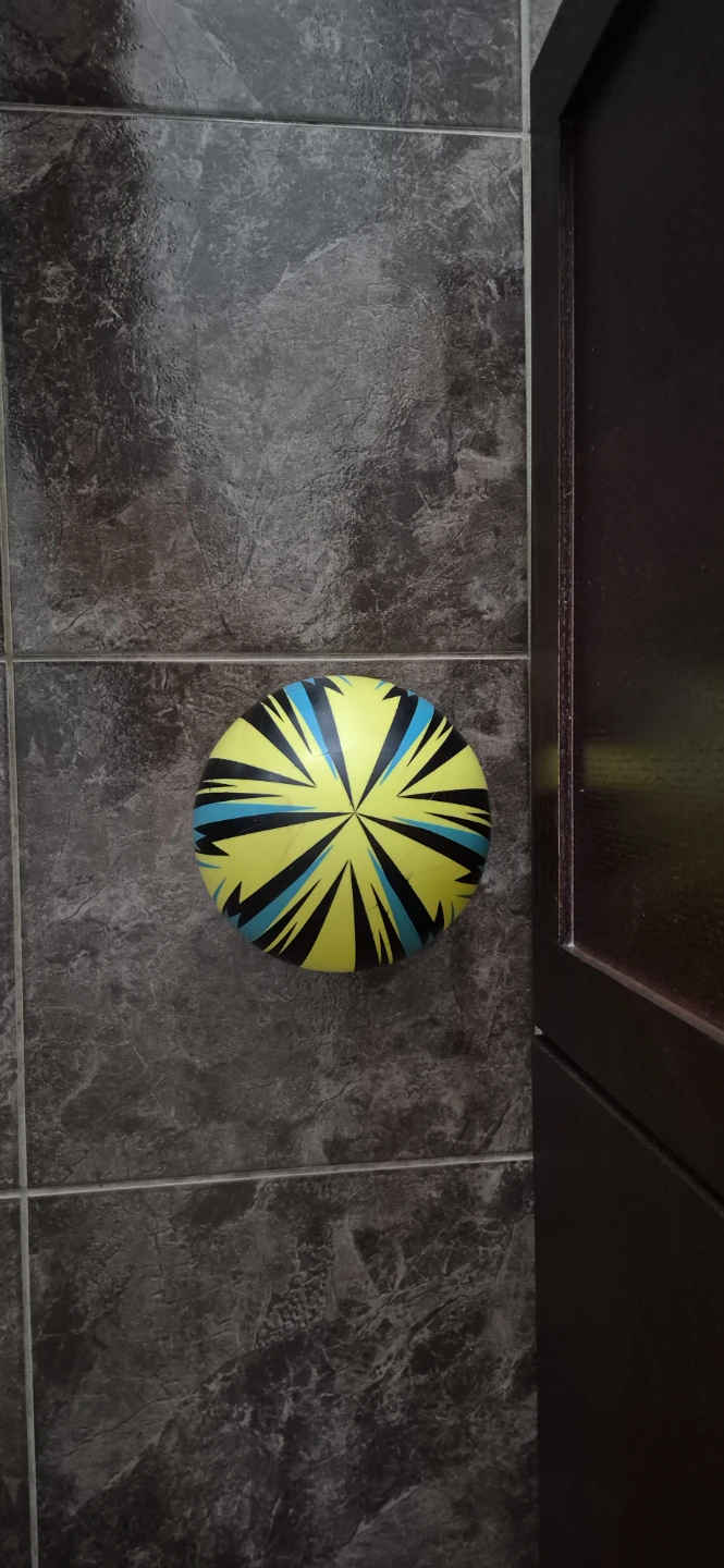 Yellow and Blue Patterned Soccer Ball