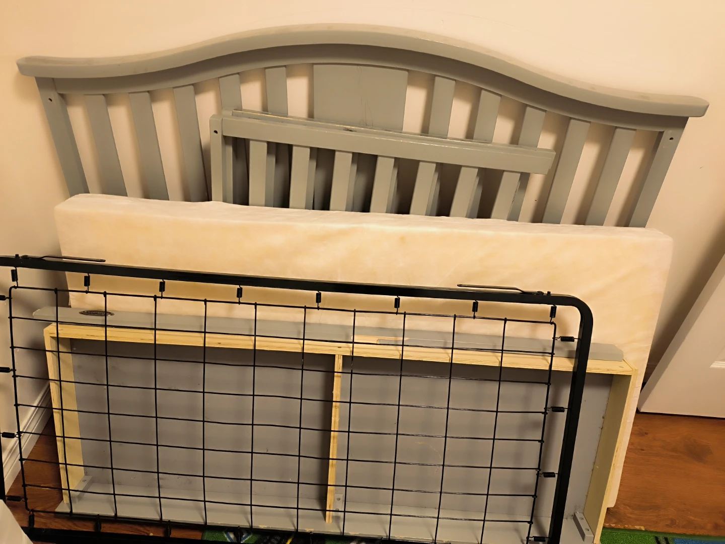 Grey Convertible Crib with Mattress - photo 2
