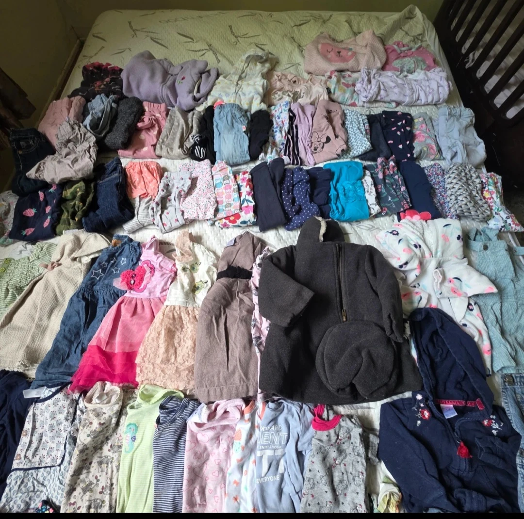 12 month girl clothes large lot 80 pieces for 45