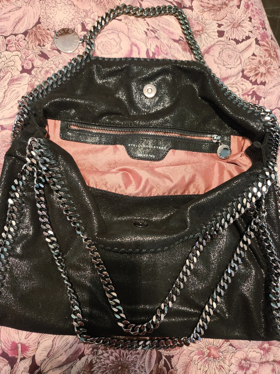 Stella Mccartney Black Falabella Jeweled Fold Over Tote Bag - photo 2