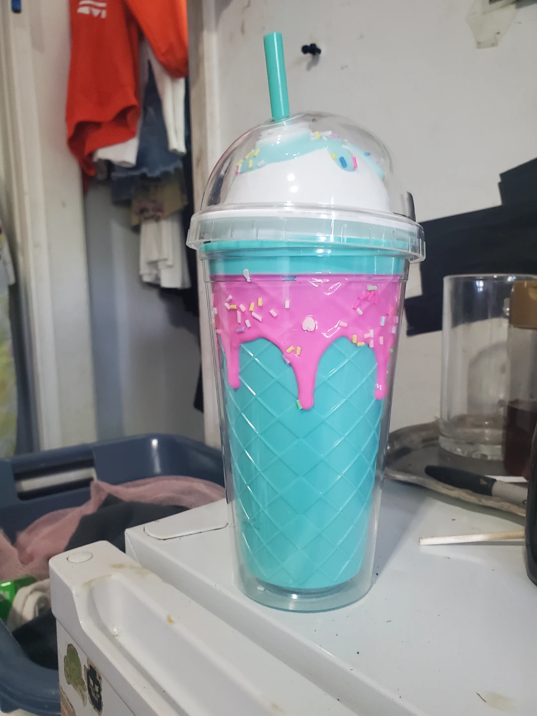 Unicorn Ice Cream Tumbler with Straw