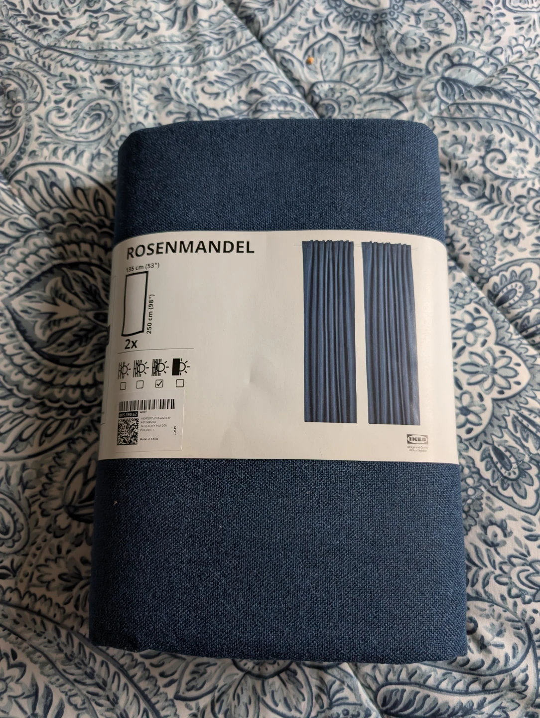 IKEA ROSENMANDEL Curtains - Blue