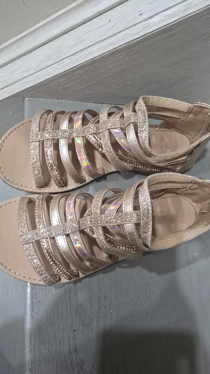 Girls' Gold Glitter Gladiator Sandals size 4
