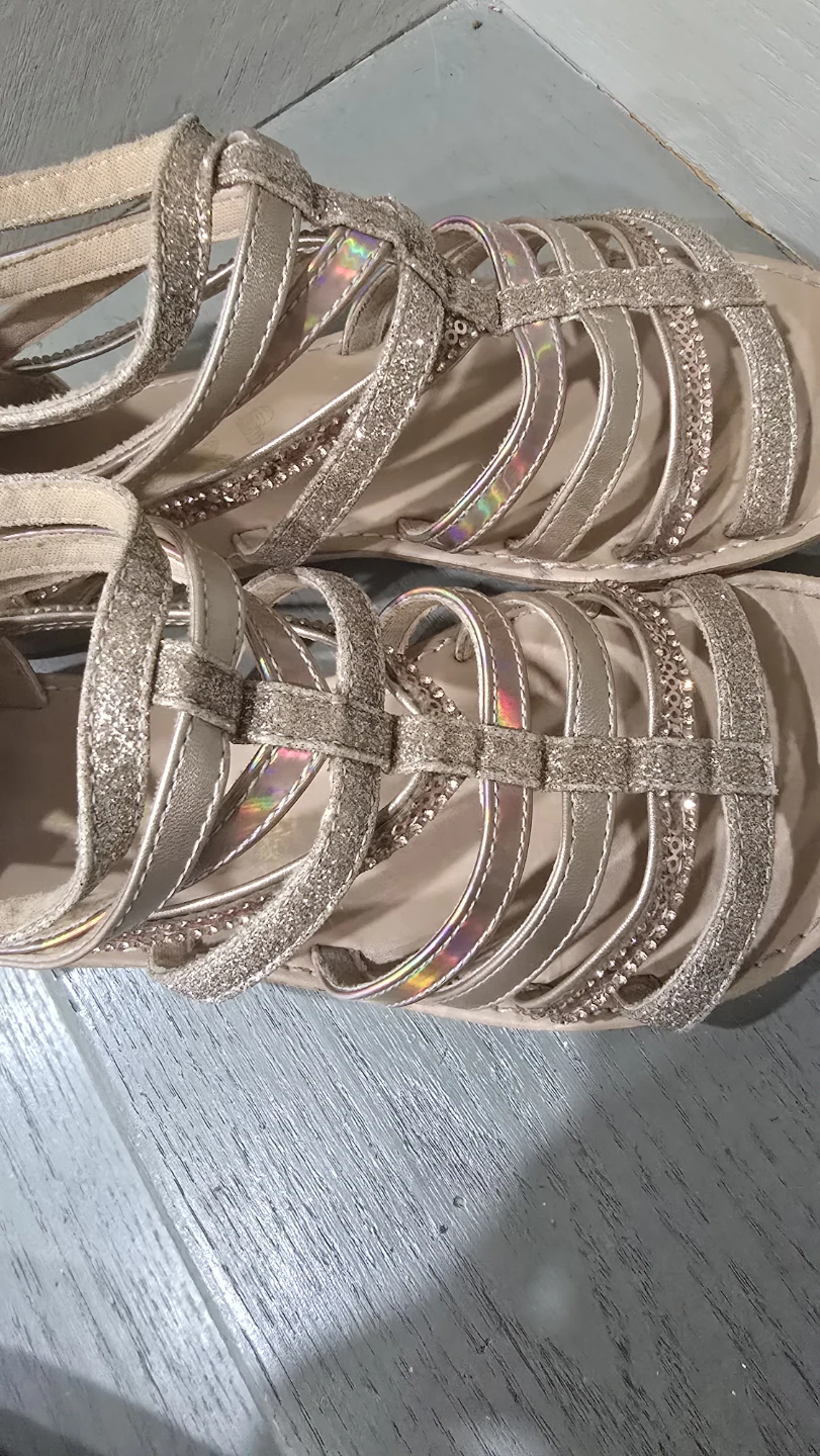Girls' Gold Glitter Gladiator Sandals size 4 - photo 3