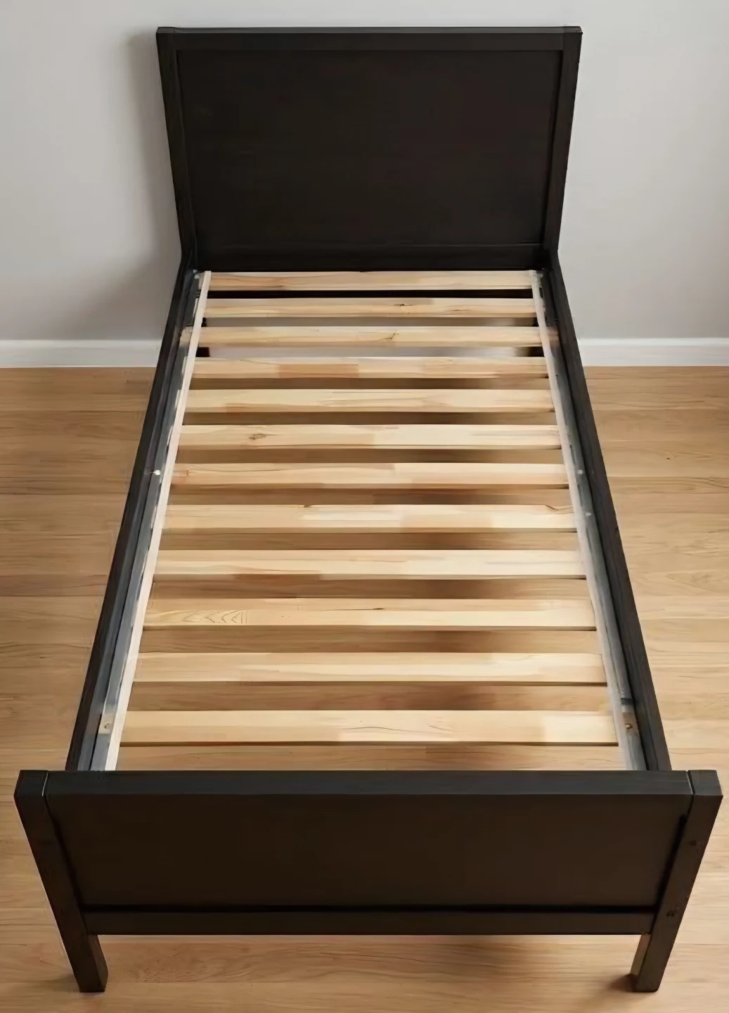 IKEA Dark Wood Bed Frame with Slats