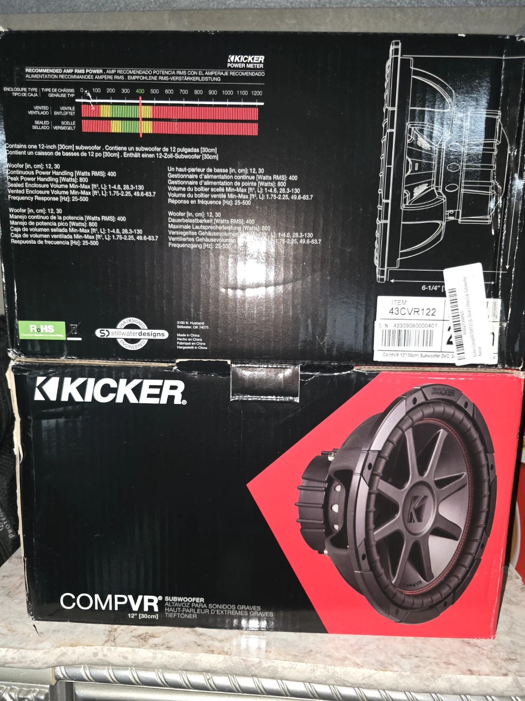 TWO Kicker 12 inch SUBS.